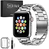 [YOFITAR] for Apple Watch バンド 保護ケース付き ステンレス製 アップルウォッチ 交換ベルト Apple Watch Ultra 2/Ultra/9/8/7/SE2/6/SE/5/4/3/2/1対応 iWatch バンド A
