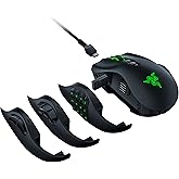 Razer Naga Pro Wireless Gaming Mouse: Interchangeable Side Plate w/ 2, 6, 12 Button Configurations - Focus+ 20K DPI Optical S