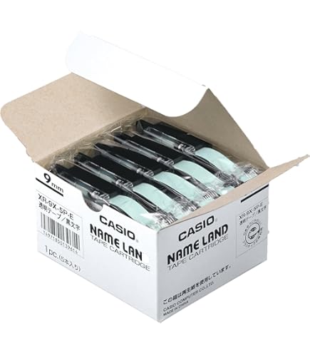 Amazon | カシオ ラベルライター ネームランド 純正 テープ 9mm XR-9WE