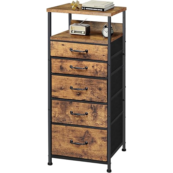 Amazon.co.jp: チェスト タンス 収納 布製 木製表面 木目調 オーク 幅