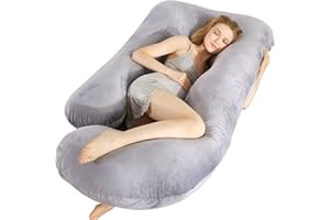抱き枕 妊婦 だきまくら 低反発授乳クッション 多機能u字枕 マタニティ抱き枕 上半身を包み込むまくら ポリエステル 体圧分散 腰楽 カバー付き ライトグレー ROCYJULIN