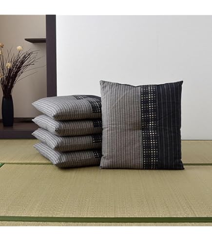 座布団 クッション 銘仙判 セット 刺し子 55×59cm 5枚組 国産 イケヒコ 座布団 クッション 厚い 銘仙判 セット 刺し子 55×59cm 5枚組