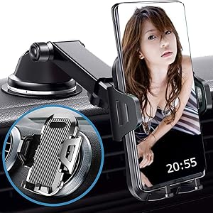 車載ホルダー 2in1 スマホホルダー 超強力ゲル吸盤&エアコン吹き出し口式両用 スマホほるだー iphone 車載スマホスタンド ワンタッチ着脱式 伸縮アーム