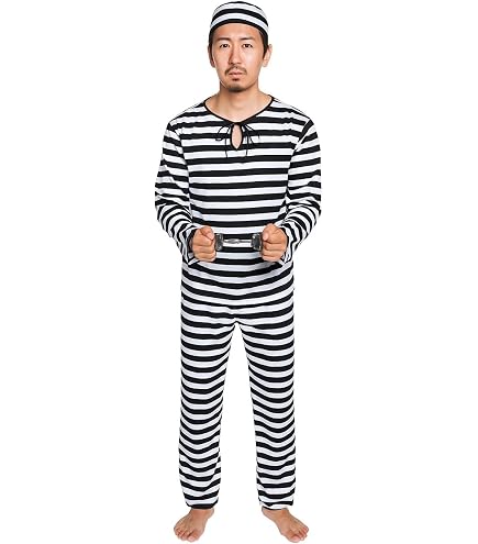 Amazon.co.jp: ハロウイン コスプレ 囚人服 囚人 ゾンビ 犯人 仮装