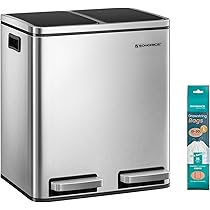 Amazon｜SONGMICS ゴミ箱 ダストボックス ペダル式 2分別 2x15L 蓋付き