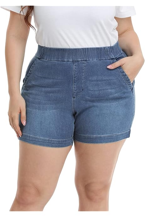 Amazon Plus Size Frayed Denim Shorts Denim Dress For Women Sghenr