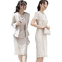 [ルイ ルエ ブティック] レーシー ワンピース セットアップ スーツ レディース ミセス ママ スカートスーツ フォーマル 大きいサイズ レース タイトスカート 結婚式 入園式 入学式 卒業式 卒園式 セレモニー お宮参り