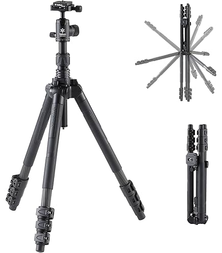 Amazon | Velbon カーボン三脚 GeoカルマーニュE535M双眼鏡セット 3段