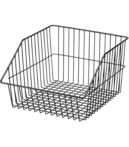 Amazon.co.jp: ネットカゴ ブラック 幅21.5×奥行38×高さ(前10・後20)cm