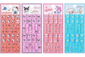 タイルシール シール ぷくぷく ぷっくり 1/2/4 枚 3D 再剥離可能 PVC 材質 励ましステッカー 手帳/携帯電話ケースデコレーション 子供クリエイティブ DIY に最適 人気 プレゼント (セット7（4 枚入り）) [並行輸入品]