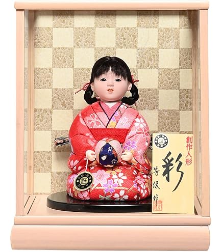 Amazon | 市松人形 齊藤公司作 江戸木目込み ミニ松 820859 口閉じ