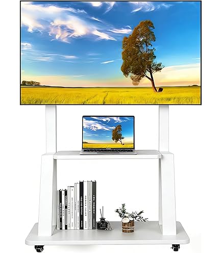Amazon.co.jp: テレビスタンド キャスター付き 自立式スタンド 双柱
