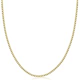 14K イエローゴールド 1.8mm ラウンドボックスチェーンネックレス - 複数の長さあり - 14カラットゴールド