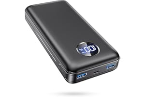 【35000mAh大容量·2023新型モデル·22.5W急速充電】モバイルバッテリー大容量 3台同時充電 最大4.5A出力 LCDディスプレイ残量表示 携帯充電器 スマホ充電器 Type-C入/出力兼用【PD 20W/SCP 22.5W/2USB出力