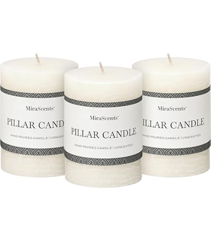 Amazon.co.jp: 6インチのホワイトピラーキャンドル - 4個セット