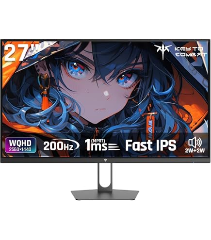 Amazon.co.jp: KTC 27 Inch QHD Gaming Monitor, 180Hz 1ms GTG Fast