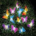 Butterfly Solar String Lights Outdoor Berocia 12 LED Waterpoof LED Solar Butterfly Lights Outdoor Indoor for Bedroom