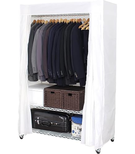 Amazon｜ディノス 洗えるカバー付き 頑丈ハンガーラック 2段掛けハイ