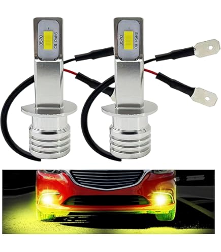 Amazon | 12v 24v 兼用 LED H3 フォグランプ 無極性 ゴールデン