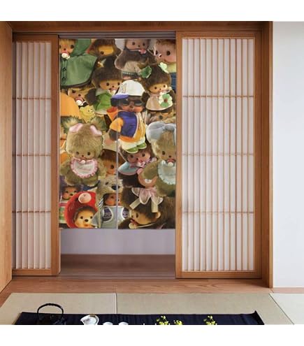 Amazon｜モンチッチ 暖簾 ドアカーテン 防寒カーテン 間仕切りカーテン