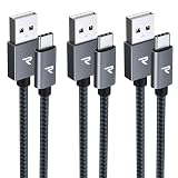 【1m+1m+2m 3本/黒】RAMPOW usb c ケーブル タイプc ケーブル 15W QC3.0対応高速充電 USB-C & USB-A 2.0規格データ転送 iPhone17/Air/17e/16/16e/15 シリーズ 充電 Xperia/Galaxy/Pixel/Asus Zenfone/Fujitsu Arrows/PS5コントローラー/iPad タイプc多機種対応 在宅勤務支援
