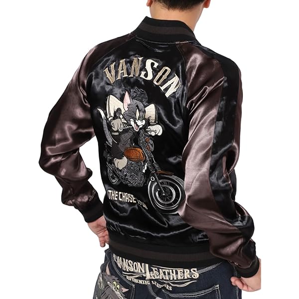 バンソン] トムとジェリー コラボ 刺繍 リバーシブルスカジャン TJV