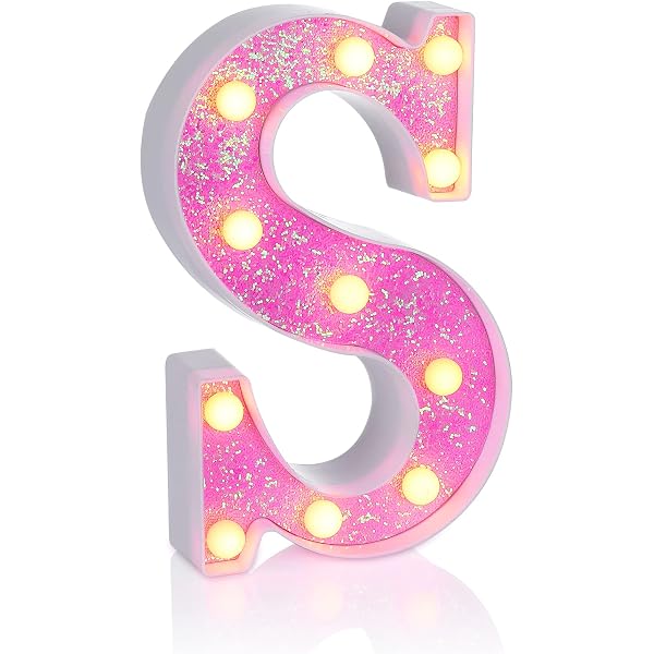 Foaky Pink Glitter Light Up Letter Sign - 8.86" Decorative Letter For Room, Party, Night Light, Battery Powered - View #3