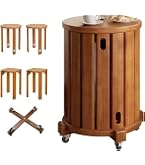 Amazon.co.jp: Mangowood スタッキングチェア 木製 スツール 4脚セット