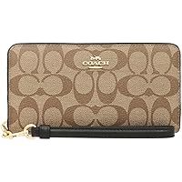 COACH 長財布 カーキサドル ストラップ付き値下げ中 COACH コーチ 財布 長財布 FC4452 C4452 カーキ×サドル2