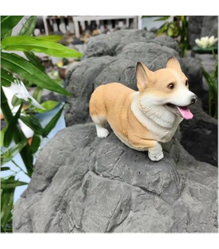 Amazon.co.jp: MONMOB 犬 ソーラー像 かわいいコーギー ソーラーライト