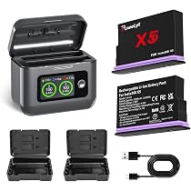Amazon | PoweLyt For Insta360 X5 バッテリー 2個 2800mAh 防水360 X5