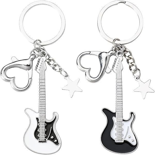 Amazon.co.jp: [ロッテラッカ] キーホルダー ギター2個セット ペア