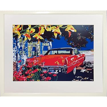 No4424 額装　鈴木久美子「湖のヴァカンス」油彩画　黄袋/畳箱付　送料無料 No4424 額装 鈴木久美子「湖のヴァカンス」油彩画 黄袋/畳箱付 送料無料