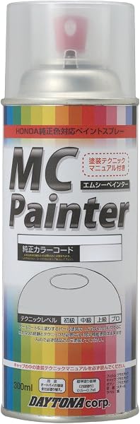 Daytona 68220 Motorcycle Spray Paint, 10.1 fl oz (300 ml), MC Painter H14 for Honda, Color Code: NH-1, Black - 1