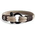 Mens Rope Bracelet - Stainless Steel Black Shackle, Extremely Durable and Scratch Resistant Waterproof Paracord, Handmade, Na
