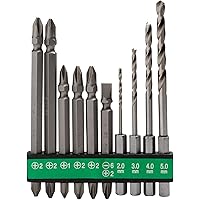 HiKOKI(ハイコーキ) ビット10本セット インパクトドライバー、ドライバードリル用 六角二面幅6.35mm 0040-1000 【メーカー純正品・ビット交換が楽】