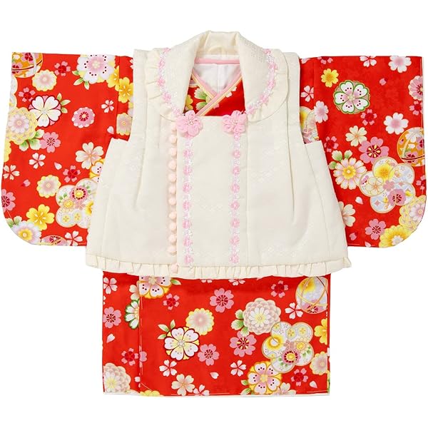 Amazon.co.jp: [京のみやび]女の子ベビー着物 被布コート 靴下 セット 