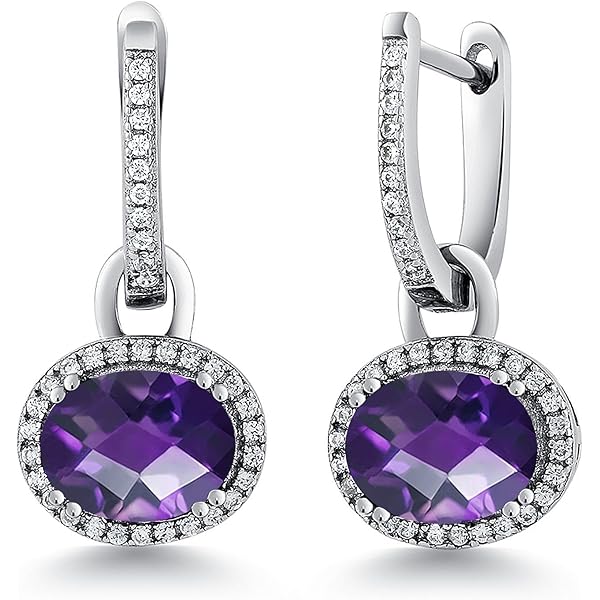 Gem Stone King ホワイトサファイアピアス Amazon.co.jp: [Gem Stone King] 2.4カラット シンセティック