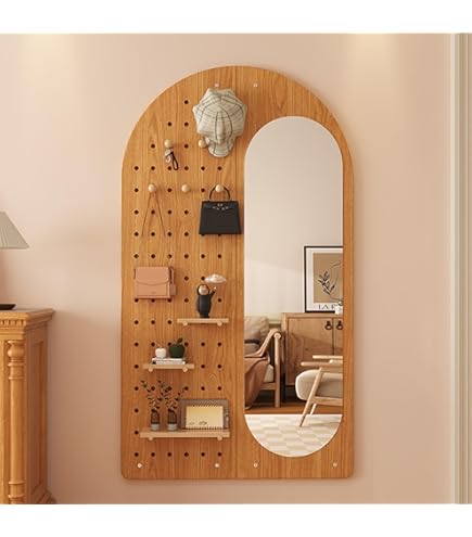 福岡市限定】【展示品・未使用品】アーチ型全身鏡 収納付き