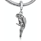 BOLENVI Parrot Bird Pet 925 Sterling Silver Pendant Charm Bead For Pandora & Similar Charm Bracelets or Necklaces