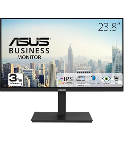 ASUS 23.8” 1080P Monitor (VA24EQSB) - Full HD, IPS, 75Hz, Built-in
