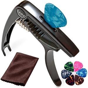 JINN TOKYO カポタスト ギター ワンタッチ カポ バネ式 ブリッジピン抜き機能 フォーク エレキ クラシック…