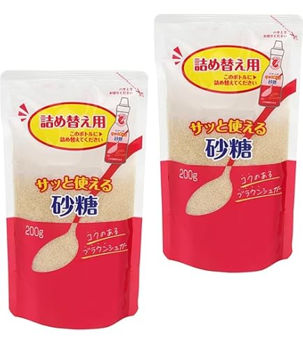 Amazon.co.jp: サッと使える砂糖 260g 1本 詰め替え200g 2本 ボトル式