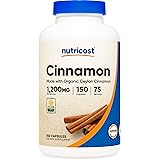 Nutricost シナモン (セイロンシナモン) 1,200mg、150植物性カプセル、非GMO、グルテンフリー