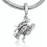 BOLENVI Lobster Ocean Sea Animal 925 Sterling Silver Pendant Charm Bead For Pandora & Similar Charm Bracelets or Necklaces
