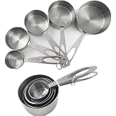 Measuring Cups Stainless Steel Stackable Set for Dry or Liquid Ingredients Measurement for Cooking & Baking