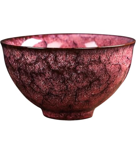 Amazon.co.jp: 天目 茶碗 磁器 中国建窑建盞 手作りの窯変束口茶盞