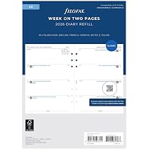 A5 2025年用スケジュール帳リフィル3点セット firofax Amazon.co.jp: ファイロファックス システム手帳 リフィル 2026年 1月