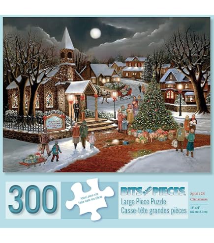 Bits And Pieces - Value Set Of Three (3) 300 Piece Jigsaw Puzzles For Adults - 18\" X 24\" Each - Large Pc Holidays Christmas Jigsaws By Larry Jones