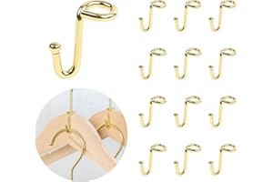 KOOBAY Clothes Hanger 36Pcs Connector Hooks Stable Hanger Gold Metal Outfit Hangers Extender Clips Mini Cascading Hanger Hooks